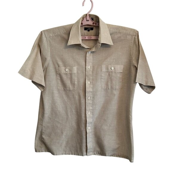 carl michaels Other - Carl Michaels Tan Short Sleeve Men's 2 Pocket Shirt SZ Large Vintage